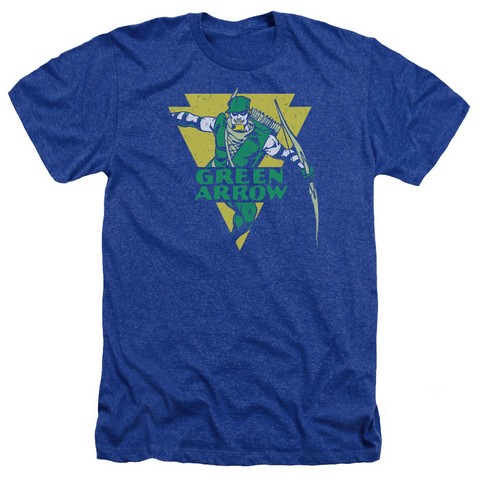 Dc-Distressed Arrow - Adult Heather Tee - Royal Blue- Small
