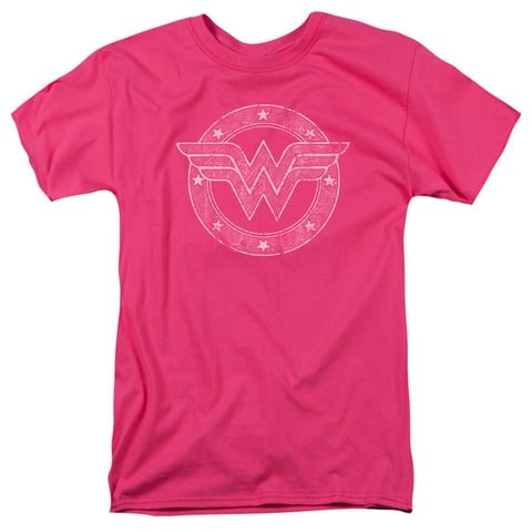 Dc-Tattered Emblem - Short Sleeve Adult 18-1 Tee - Pink- 3X