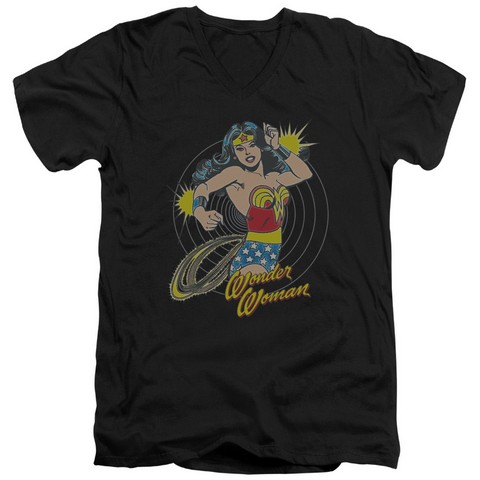 Dc-Spinning - Short Sleeve Adult 30-1 Tee V-Neck - Black- Small