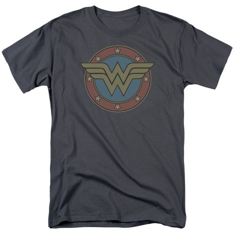 Dc-Ww Vintage Emblem - Short Sleeve Adult 18-1 Tee - Charcoal- Medium