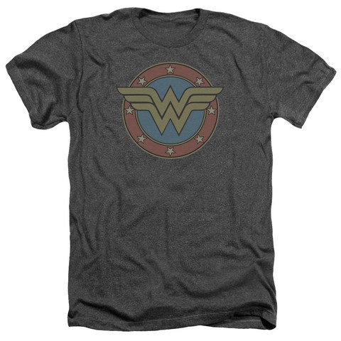 DC-WW Vintage Emblem - Adult Heather Tee - Charcoal- Extra Large