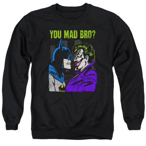 Dc-Mad Bro - Adult Sweat Tee Crew - Black- Medium