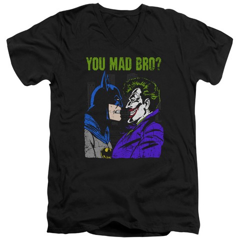 Dc-Mad Bro - Short Sleeve Adult 30-1 Tee V-Neck - Black- Medium