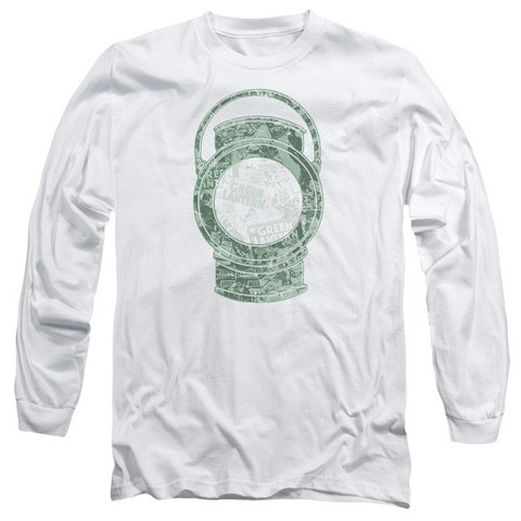 Dc-Lantern Cover - Long Sleeve Adult 18-1 Tee - White- Large