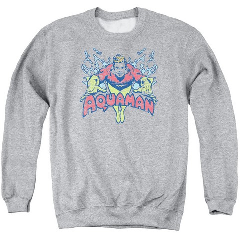 Dc-Splish Splash - Adult Sweat Tee Crew - Athletic Heather- Small