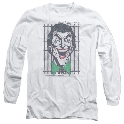 Dc-Criminal - Long Sleeve Adult 18-1 Tee - White- Small