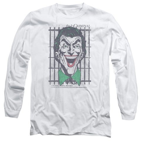 DC-Criminal - Long Sleeve Adult 18-1 Tee - White- Extra Large