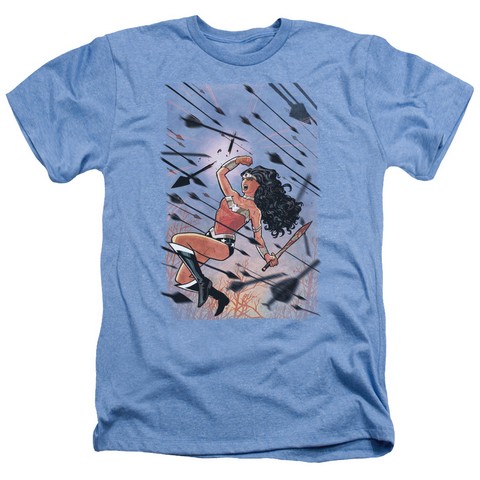 Jla-Wonder Woman No.1 - Adult Heather Tee - Light Blue- Extra Large -  Trevco, DCR106-HA-4