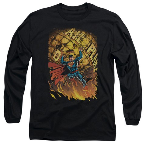Superman-Superman No.1 - Long Sleeve Adult 18-1 Tee - Black- Medium