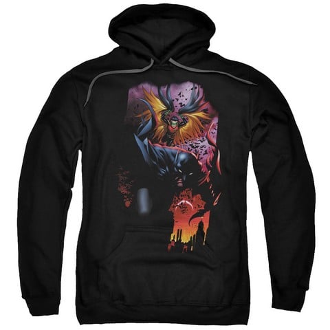 Batman-Batman & Robin No.1 - Adult Pull-Over Hoodie - Black- Large