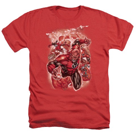 Green Lantern-Red Lanterns No.1 - Adult Heather Tee - Red- Medium