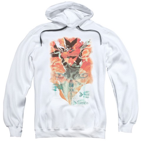 Batman-Batwoman No.1 - Adult Pull-Over Hoodie - White- Medium