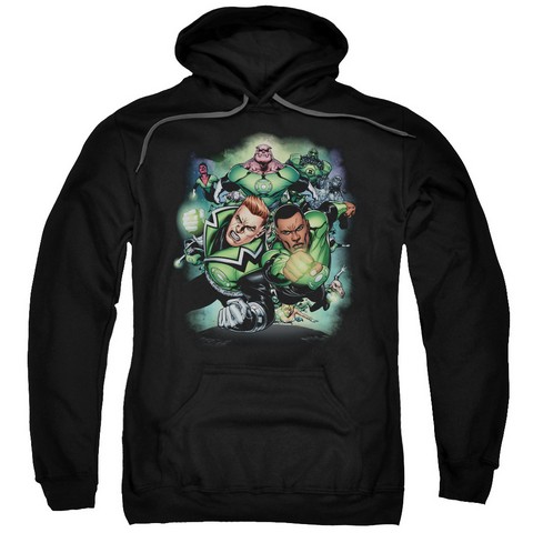 Green Lantern-Corps No.1 - Adult Pull-Over Hoodie - Black- Medium