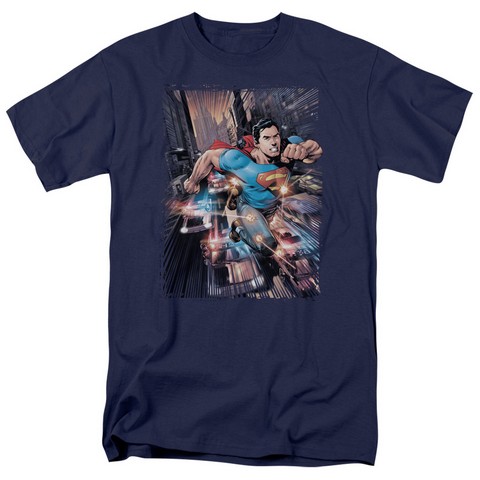 Superman-Action Comics No.1 - Short Sleeve Adult 18-1 Tee - Navy, 4X