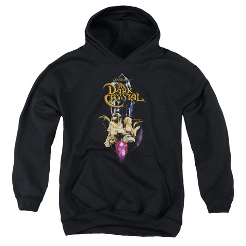 Dark Crystal-Crystal Quest - Youth Pull-Over Hoodie - Black- Large