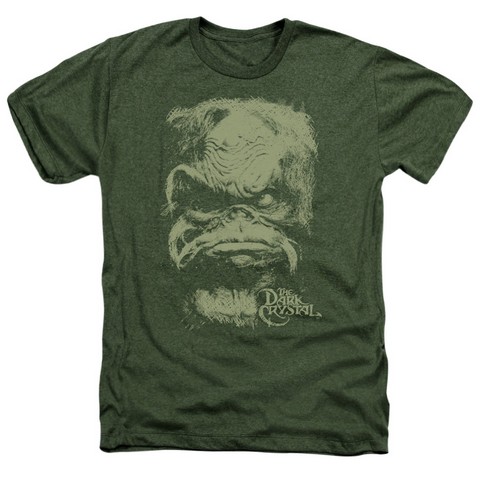 Dark Crystal-Aughra - Adult Heather Tee - Military Green- Medium