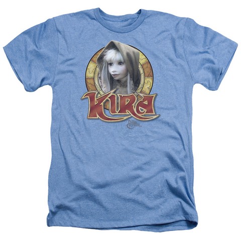 Dark Crystal-Kira Circle - Adult Heather Tee - Light Blue- Medium