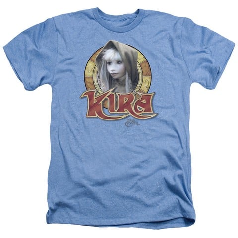 Dark Crystal-Kira Circle - Adult Heather Tee - Light Blue- 2X