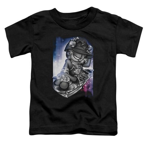 Garfield-Dj Lazy Short Sleeve Toddler Tee - Black - Small 2T