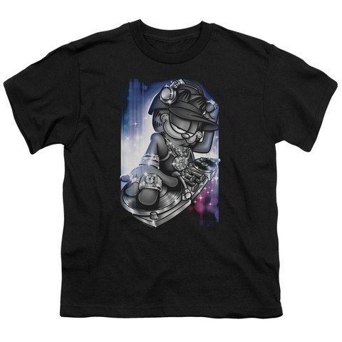 Garfield-Dj Lazy Short Sleeve Youth 18-1 Tee - Black - Small