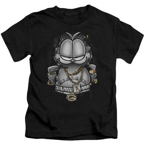 Garfield-Lasagna For Life Short Sleeve Juvenile 18-1 Tee - Black - Medium 5-6