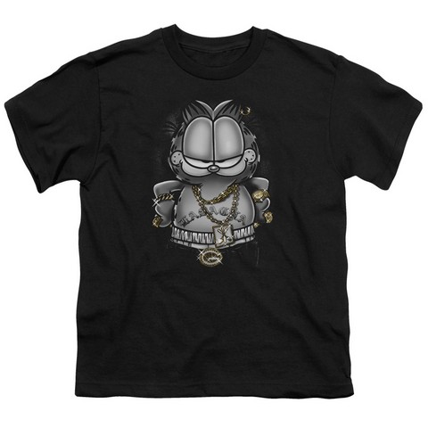 Garfield-Lasagna For Life Short Sleeve Youth 18-1 Tee, Black - Small