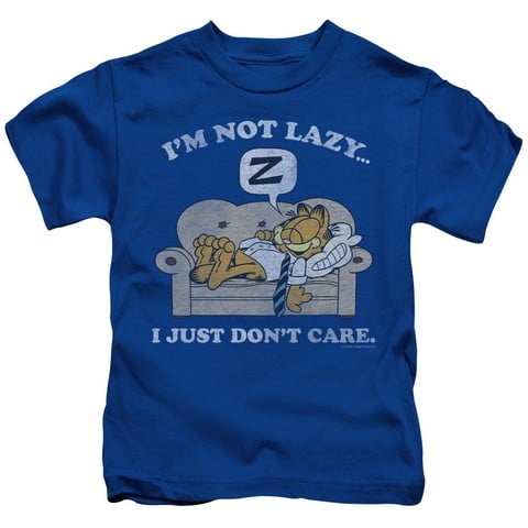 Garfield-Not Lazy Short Sleeve Juvenile 18-1 Tee- Royal - Large 7