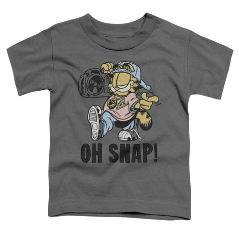 Garfield-Oh Snap Short Sleeve Toddler Tee- Charcoal - Small 2T