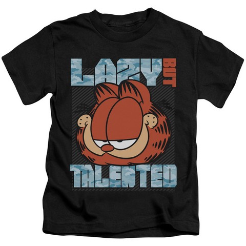 Garfield-Lazy But Talented Short Sleeve Juvenile 18-1 Tee- Black - Small 4