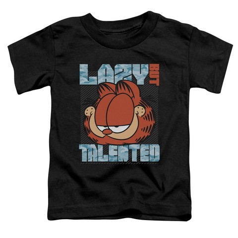 Garfield-Lazy But Talented Short Sleeve Toddler Tee- Black - Medium 3T