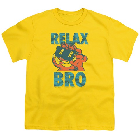 Garfield-Relax Bro Short Sleeve Youth 18-1 Tee- Yellow - Large