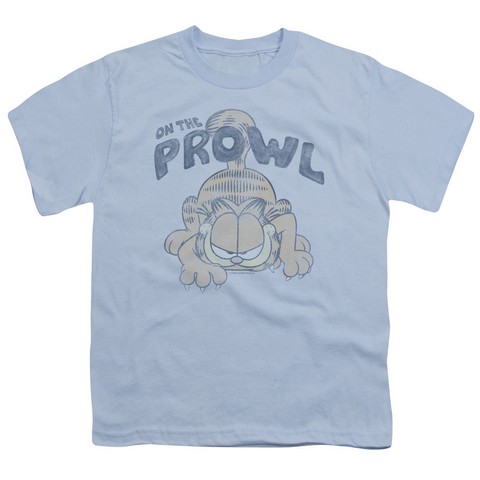 Garfield-Prowl Short Sleeve Youth 18-1 Tee- Light Blue - Large