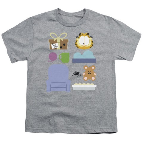 Garfield-Gift Set Short Sleeve Youth 18-1 Tee, Athletic Heather - Small