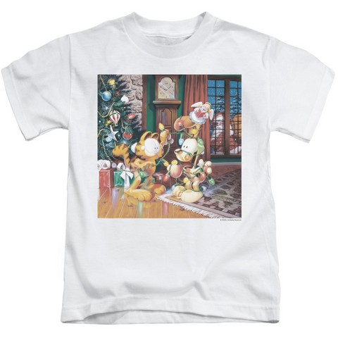 Garfield-Odie Tree Short Sleeve Juvenile 18-1 Tee- White - Small 4