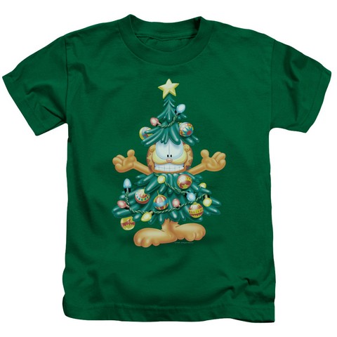 Garfield-Tree Short Sleeve Juvenile 18-1 Tee- Kelly Green - Medium 5-6