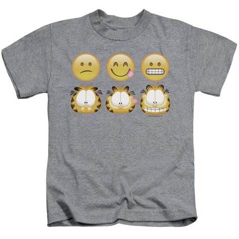 Garfield-Emojis Short Sleeve Juvenile 18-1 Tee- Athletic Heather - Small 4