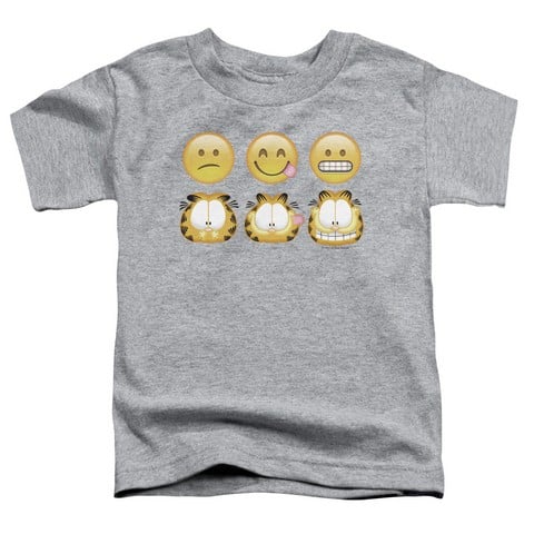 Garfield-Emojis Short Sleeve Toddler Tee, Athletic Heather - Medium 3T