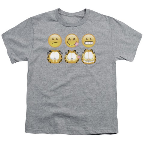 Garfield-Emojis Short Sleeve Youth 18-1 Tee- Athletic Heather - XL