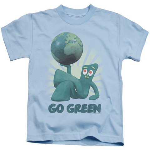 Gumby-Go Green Short Sleeve Juvenile 18-1 Tee- Light Blue - Small 4