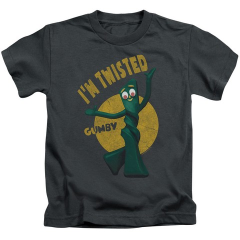 Gumby-Twisted Short Sleeve Juvenile 18-1 Tee- Charcoal - Medium 5-6