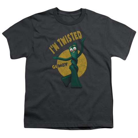 Gumby-Twisted Short Sleeve Youth 18-1 Tee- Charcoal - Small