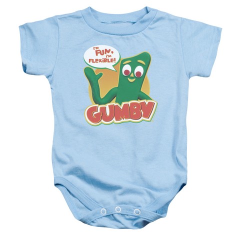 Gumby-Fun & Flexible Infant Snapsuit - Light Blue - Small 6 months