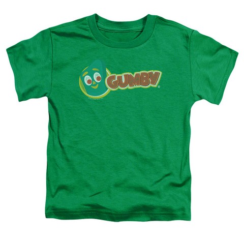 Gumby-Logo Short Sleeve Toddler Tee- Kelly Green - Medium 3T