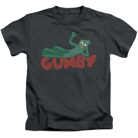 Gumby-On Logo Short Sleeve Juvenile 18-1 Tee- Charcoal - Medium 5-6