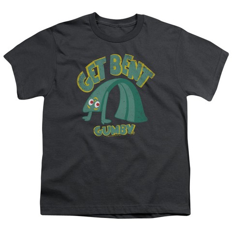 Gumby-Get Bent Short Sleeve Youth 18-1 Tee- Charcoal - Medium