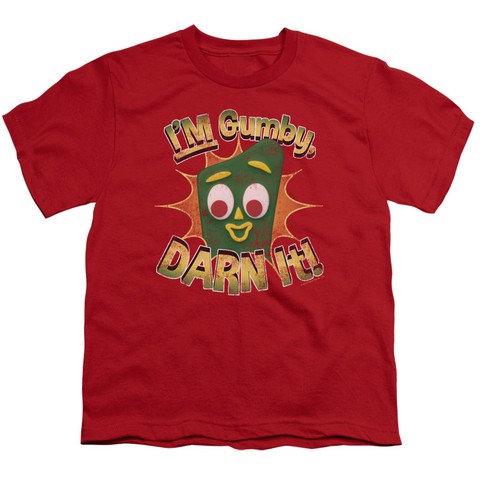 Gumby-Darn It Short Sleeve Youth 18-1 Tee- Red - XL
