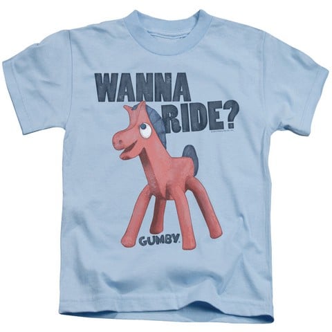 Gumby-Wanna Ride Short Sleeve Juvenile 18-1 Tee- Light Blue - Small 4