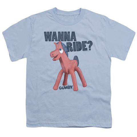 Gumby-Wanna Ride Short Sleeve Youth 18-1 Tee- Light Blue - Small