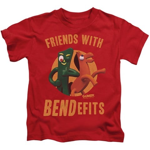Gumby-Bendefits Short Sleeve Juvenile 18-1 Tee- Red - Medium 5-6