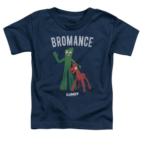 Gumby-Bromance Short Sleeve Toddler Tee- Navy - Small 2T